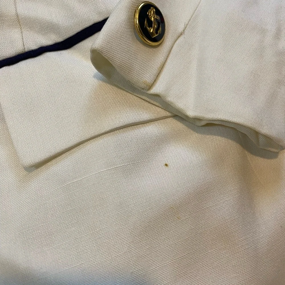 Christian Dior vintage white blue blazer pencil skirt nautical suit women’s 8